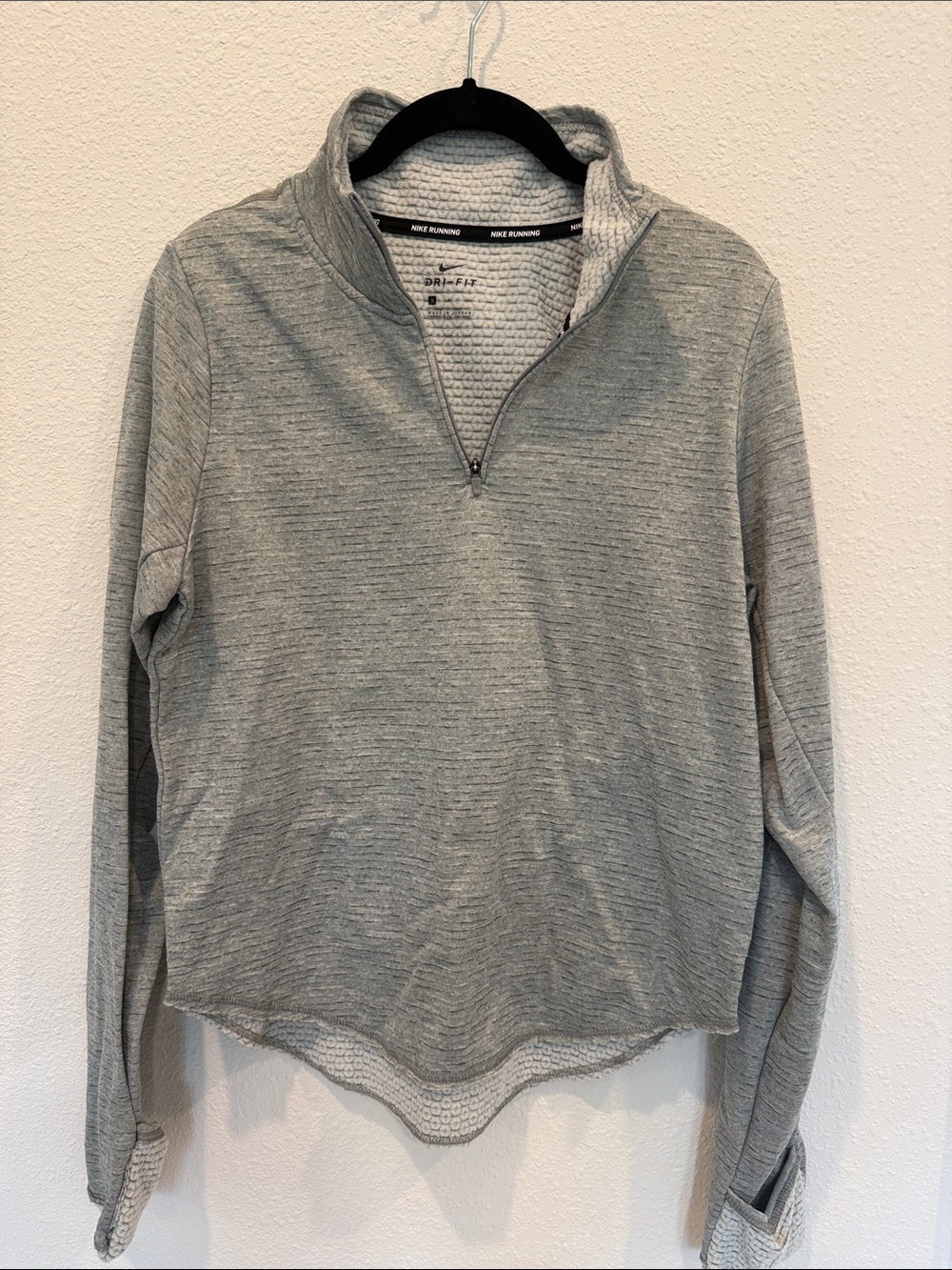 Nike Running Light Gray Quarter-Zip Athletic Pullover